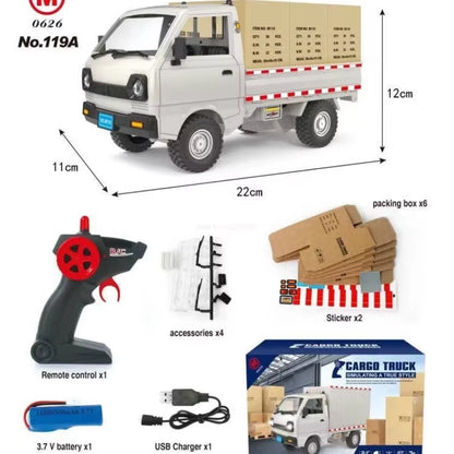 1:10/1:16 Wpl D12 Rc Car Simulation Drift Climbing Truck Led Light Cargo Rc Electric Toy Model for Boys Christmas Surprise Gifts