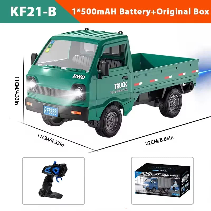 New KF21 1:16 2.4GHZ Remote Control Car Simulates Drift and Climbing Trucks with Spray and LED Lights Toy for Children Boys Gift