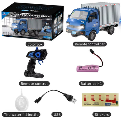 New KF21 1:16 2.4GHZ Remote Control Car Simulates Drift and Climbing Trucks with Spray and LED Lights Toy for Children Boys Gift