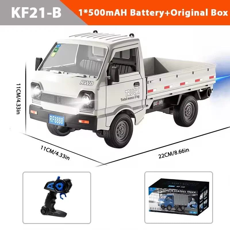 New KF21 1:16 2.4GHZ Remote Control Car Simulates Drift and Climbing Trucks with Spray and LED Lights Toy for Children Boys Gift